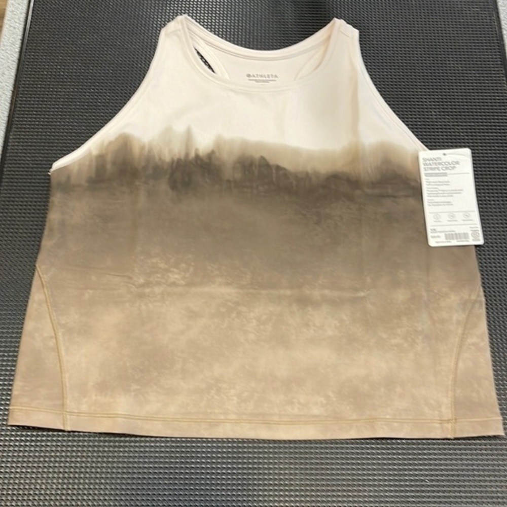 NWT Athleta Shanti Watercolor Stripe Crop Tank Top Plus Size 1X